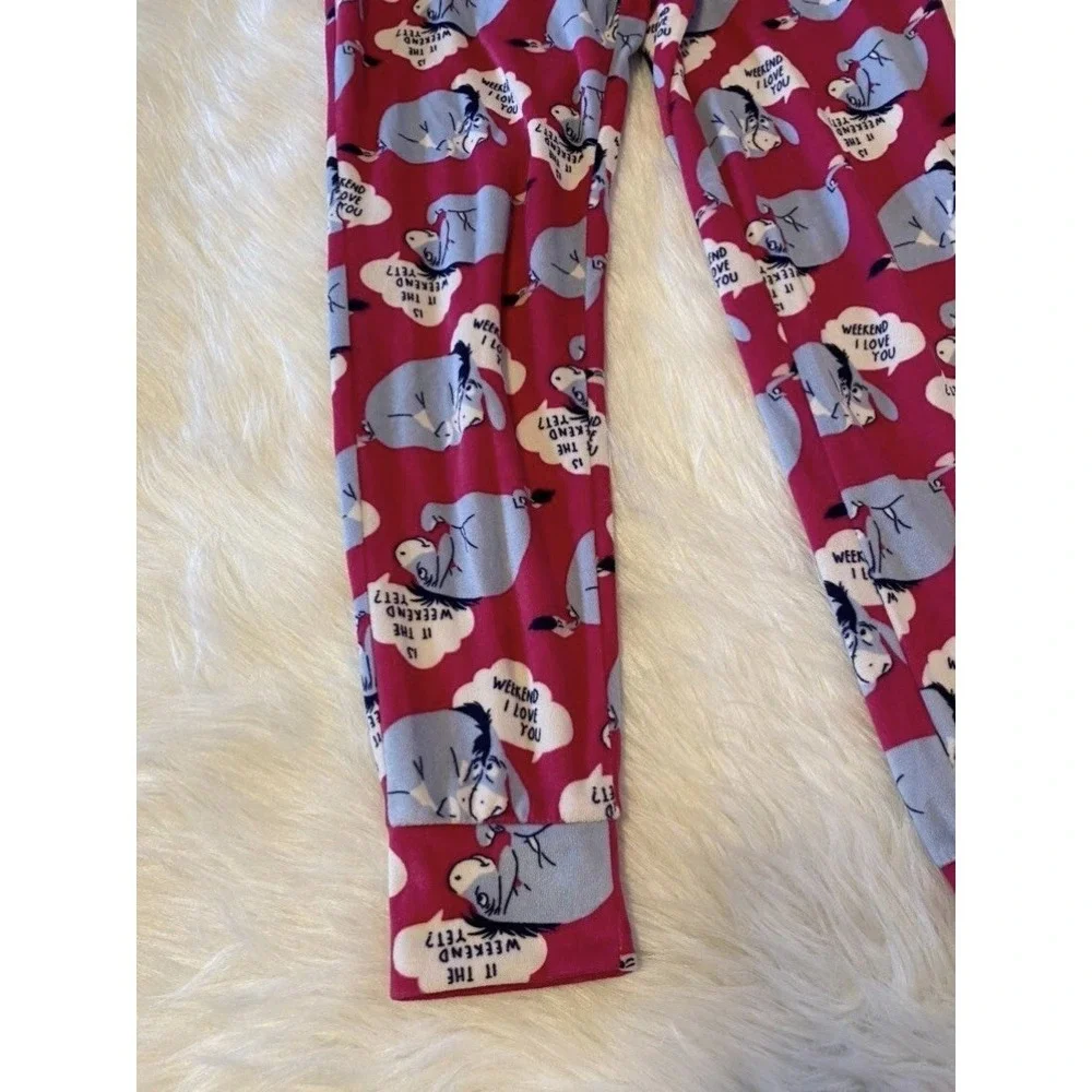 Disney Eeyore Pajamas Womens Size XS (0-2) Pink Two Piece Pajama Set - Picture 8 of 10